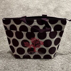 Thirty-One Polka Dot Lunch Bag with Tree Design